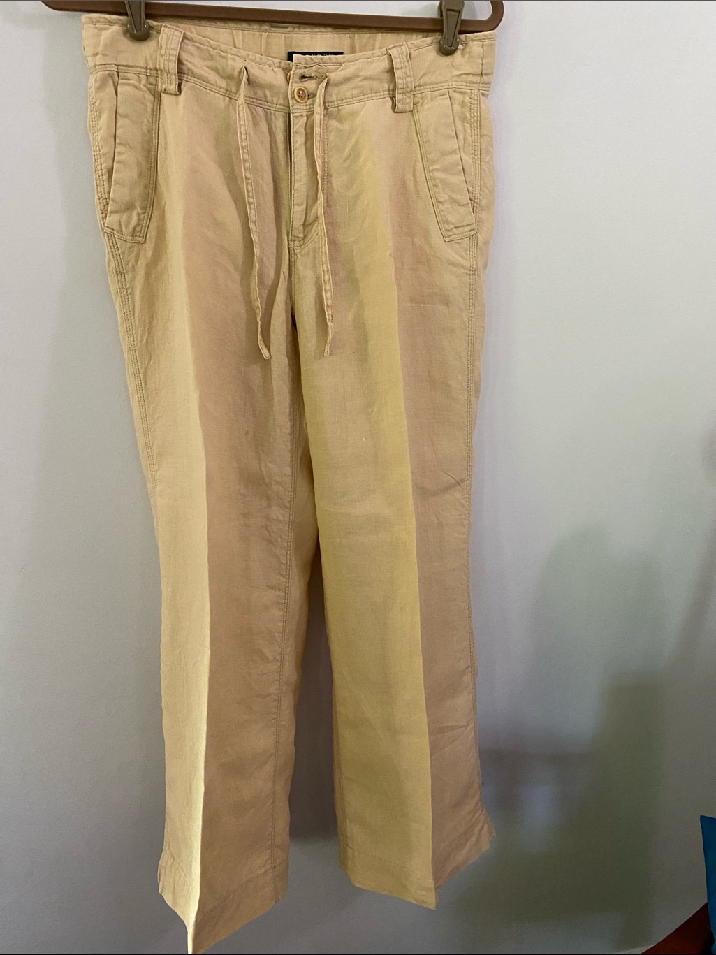 3/$10 Lauren Ralph Lauren Beige Linen Pants With Green Label